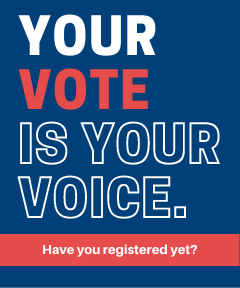 Voting graphic - register to vote